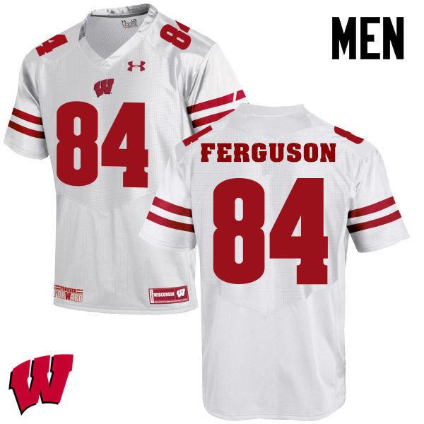 Wisconsin Badgers Men's #84 Jake Ferguson NCAA Under Armour Authentic White College Stitched Football Jersey IT40P24YR